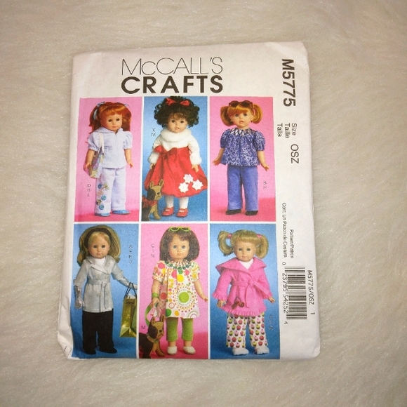 McCall's M5775 Clothing for 18" dolls American Girl Doll and a little dog! - Picture 1 of 5
